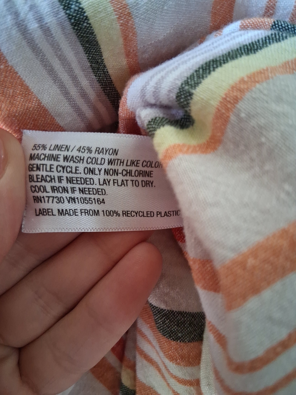 Linen Pastel Striped Button-Front Midi Skirt - Picture 7 of 8
